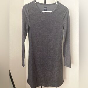 GAP Charcoal Gray Shimmer Ribbed Knit Dress